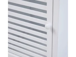 Hot SVITA Badregal L Mit Tür Hoher Badezimmerschrank Regal Freistehend Natur Weiß