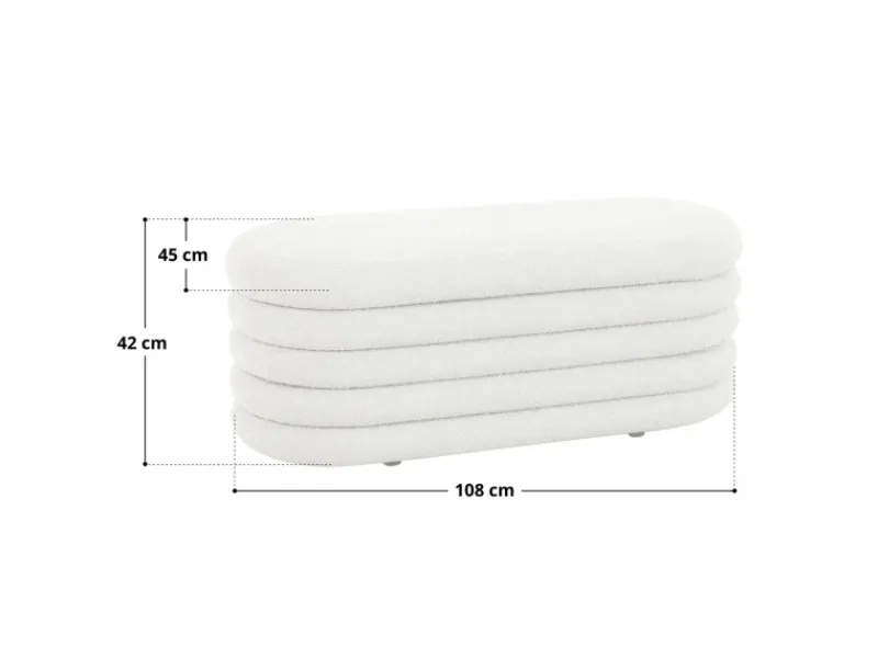 SVITA Blossom XL Hocker Mit Stauraum Sitzhocker Ottomane Pouf Teddyboucle