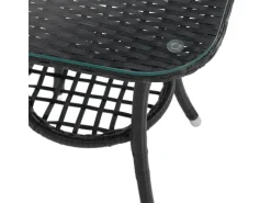 Best SVITA Brooklyn Bistro Gartenmöbelset 3-tlg. Rattan Outdoor Gartenlounge Schwarz