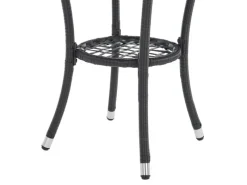 Best SVITA Brooklyn Bistro Gartenmöbelset 3-tlg. Rattan Outdoor Gartenlounge Schwarz