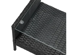 New SVITA Brooklyn Polyrattan Sitzgruppe Lounge Gartenmöbel Set Schwarz