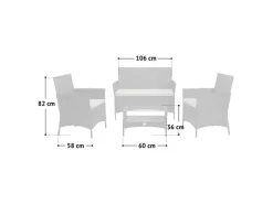 New SVITA Brooklyn Polyrattan Sitzgruppe Lounge Gartenmöbel Set Schwarz