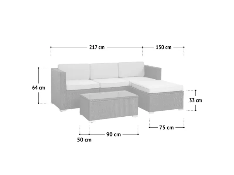 Clearance SVITA California Garten-Lounge Set Mit Haube Polyrattan Gartenset Balkon-Set Rattan-Lounge Schwarz