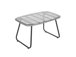 SVITA Capri Balkonmöbel-Set Polyrattan Sitzgruppe Outdoor 4-tlg. Gartenlounge Hell