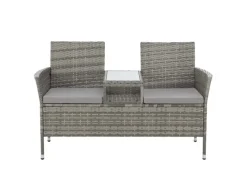 SVITA Chicago Rattan-Bank Garten-Bank Lounge Sitzecke