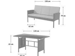 Sale SVITA Denver Polyrattan Gartenmöbel Set Essgruppe Lounge Esstisch Braun