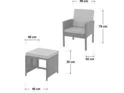 Sale SVITA Denver Polyrattan Gartenmöbel Set Essgruppe Lounge Esstisch Braun