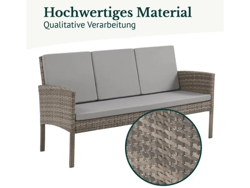 Sale SVITA Denver Polyrattan Gartenmöbel Set Essgruppe Lounge Esstisch Braun