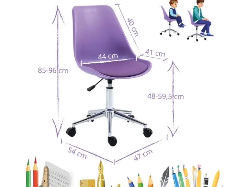 SVITA Eddy Kinderschreibtischstuhl Schreibtischstuhl Kinder Drehstuhl Höhenverstellbar