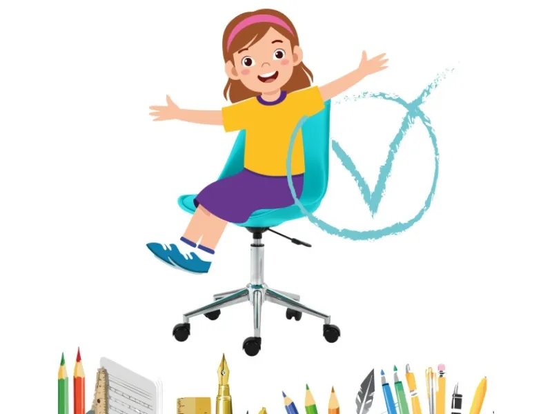 SVITA Eddy Kinderschreibtischstuhl Schreibtischstuhl Kinder Drehstuhl Höhenverstellbar Türkis