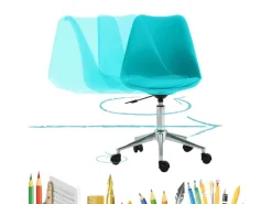 SVITA Eddy Kinderschreibtischstuhl Schreibtischstuhl Kinder Drehstuhl Höhenverstellbar Türkis