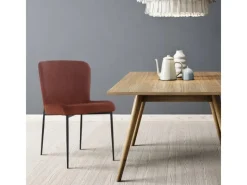 Outlet SVITA Freddie Esszimmerstuhl 2er Set Cordbezug Polsterstuhl Esszimmer Küchenstuhl Bequem Metallbeine Braun