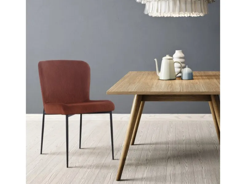 Outlet SVITA Freddie Esszimmerstuhl 2er Set Cordbezug Polsterstuhl Esszimmer Küchenstuhl Bequem Metallbeine Braun