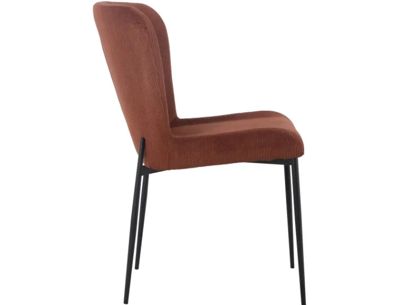 Outlet SVITA Freddie Esszimmerstuhl 2er Set Cordbezug Polsterstuhl Esszimmer Küchenstuhl Bequem Metallbeine Braun