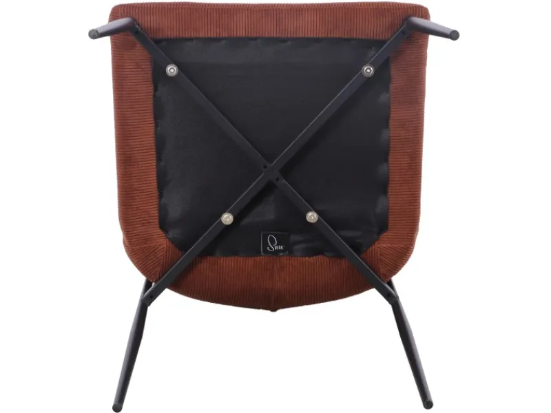 Outlet SVITA Freddie Esszimmerstuhl 2er Set Cordbezug Polsterstuhl Esszimmer Küchenstuhl Bequem Metallbeine Braun