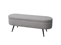 Outlet SVITA Ivy Sitzbank Teddystoff Ottomane Sitzhocker Mit Stauraum Polsterbank Grau