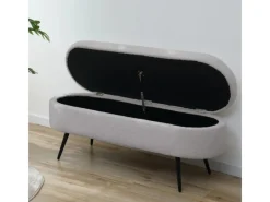 Outlet SVITA Ivy Sitzbank Teddystoff Ottomane Sitzhocker Mit Stauraum Polsterbank Grau