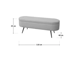 Outlet SVITA Ivy Sitzbank Teddystoff Ottomane Sitzhocker Mit Stauraum Polsterbank Grau