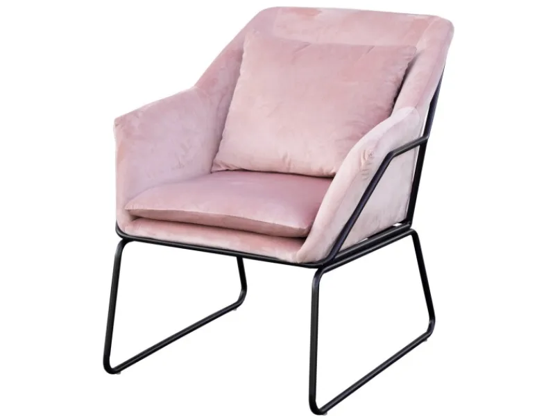 SVITA Josie Loungesessel Gepolstert Mit Armlehne Metallgestell Samtbezug