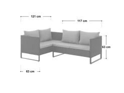 Sale SVITA Kansas Rattanlounge Gartenmöbel Set Gartensofa Polyrattan Grau