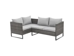 Sale SVITA Kansas Rattanlounge Gartenmöbel Set Gartensofa Polyrattan Grau