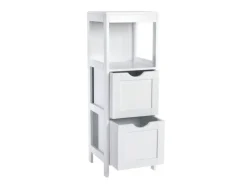 SVITA Lintu Badregal Standregal Badezimmerschrank Schubladen Holzoptik Weiß