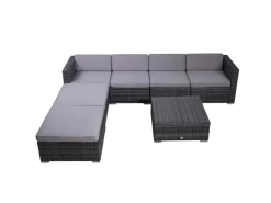 Online SVITA Lugano Polyrattan Lounge Gartenmöbel Set Gartenlounge Gartensofa Grau