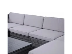Online SVITA Lugano Polyrattan Lounge Gartenmöbel Set Gartenlounge Gartensofa Grau