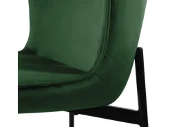 Outlet SVITA Mary 2er Set Esszimmerstuhl Polsterstuhl Ohne Armlehnen Samt Dunkelgrün/Schwarz