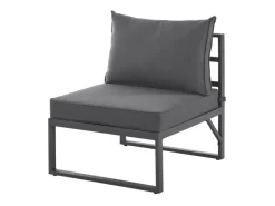 Best SVITA Maui Gartenmöbel-Lounge-Set Mit Dach Outdoor-Sofa Strandkorb-Sonneninsel Stahl Grau