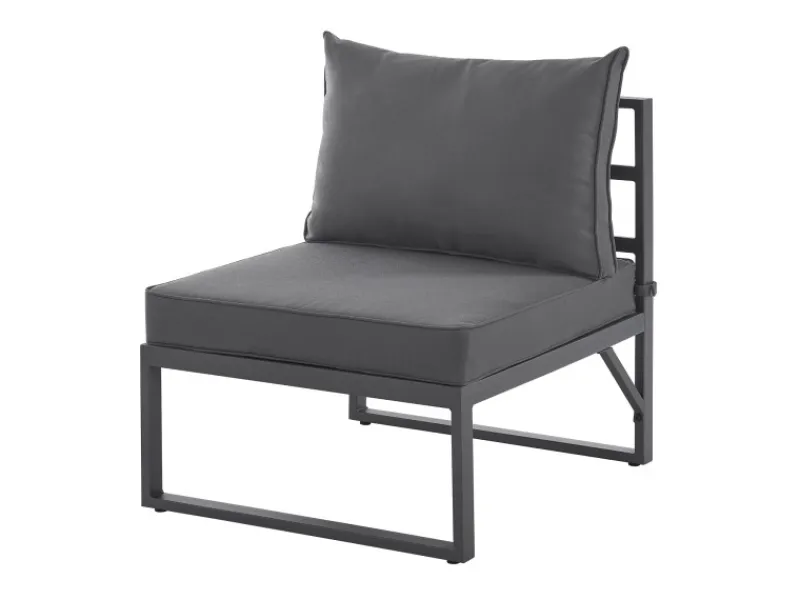 Best SVITA Maui Gartenmöbel-Lounge-Set Mit Dach Outdoor-Sofa Strandkorb-Sonneninsel Stahl Grau