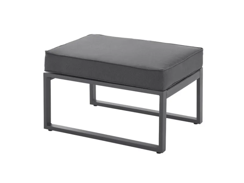 Best SVITA Maui Gartenmöbel-Lounge-Set Mit Dach Outdoor-Sofa Strandkorb-Sonneninsel Stahl Grau