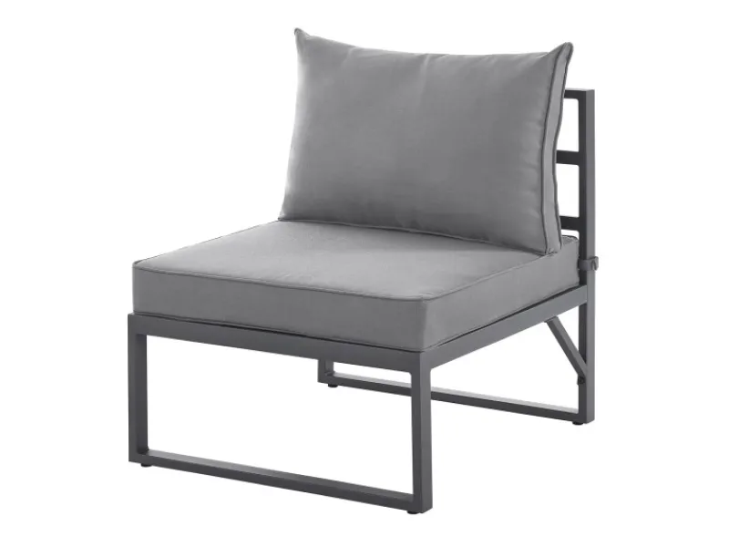 Best SVITA Maui Gartenmöbel-Lounge-Set Mit Dach Outdoor-Sofa Strandkorb-Sonneninsel Stahl Hellgrau