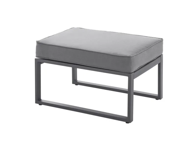 Best SVITA Maui Gartenmöbel-Lounge-Set Mit Dach Outdoor-Sofa Strandkorb-Sonneninsel Stahl Hellgrau