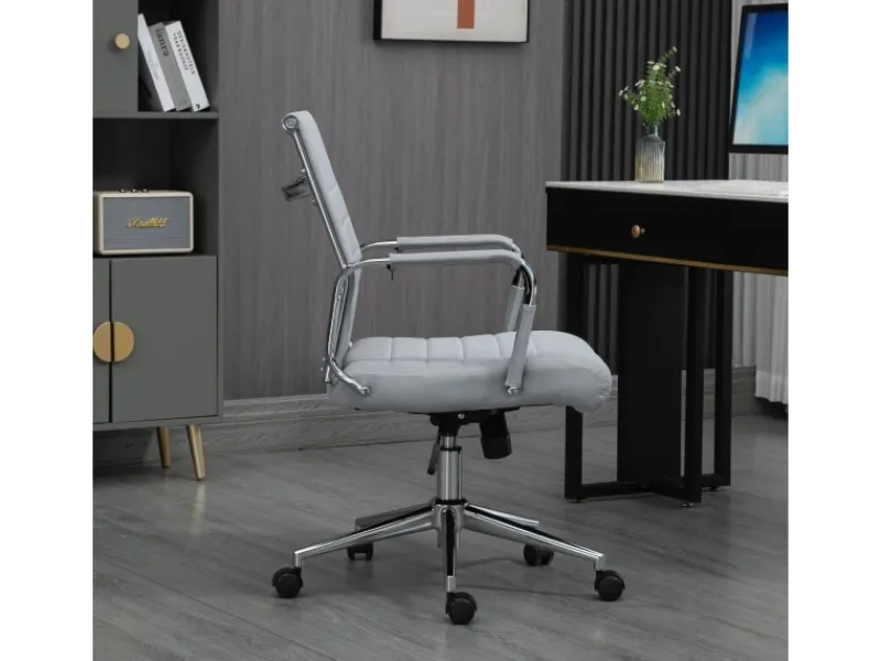 New SVITA Office Comfort Bürostuhl Schreibtischstuhl Drehstuhl Niedrige Rückenlehne Stoff Hellgrau