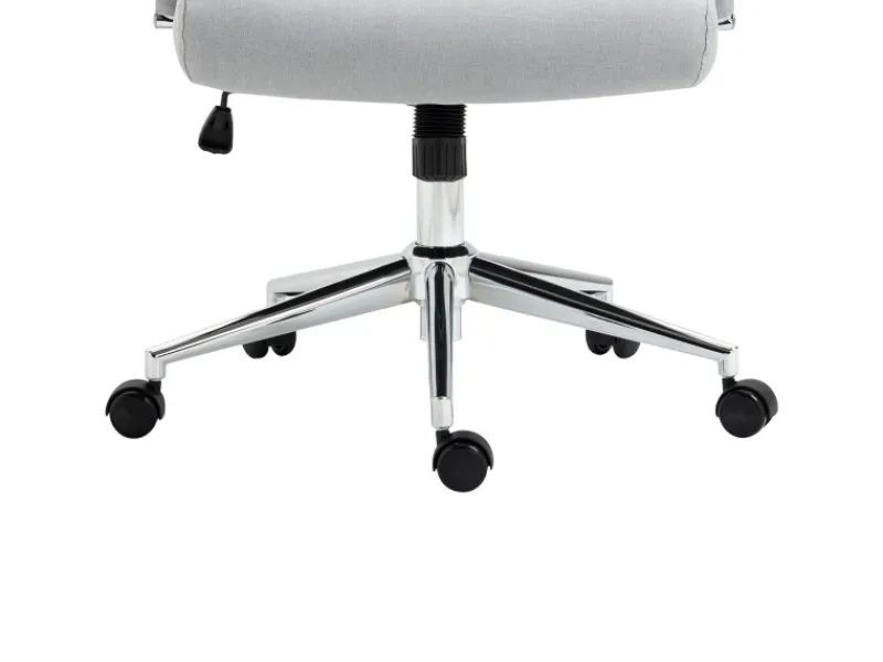New SVITA Office Comfort Bürostuhl Schreibtischstuhl Drehstuhl Niedrige Rückenlehne Stoff Hellgrau