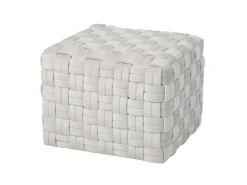 Discount SVITA Poppy Hocker Sitzpouf Geflochten Sitzhocker Fußhocker Für Sessel Samt Beige