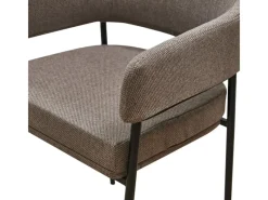 Outlet SVITA Scarlett 2er Set Esszimmerstühle Armlehnstuhl Polsterstuhl Stoff Braun