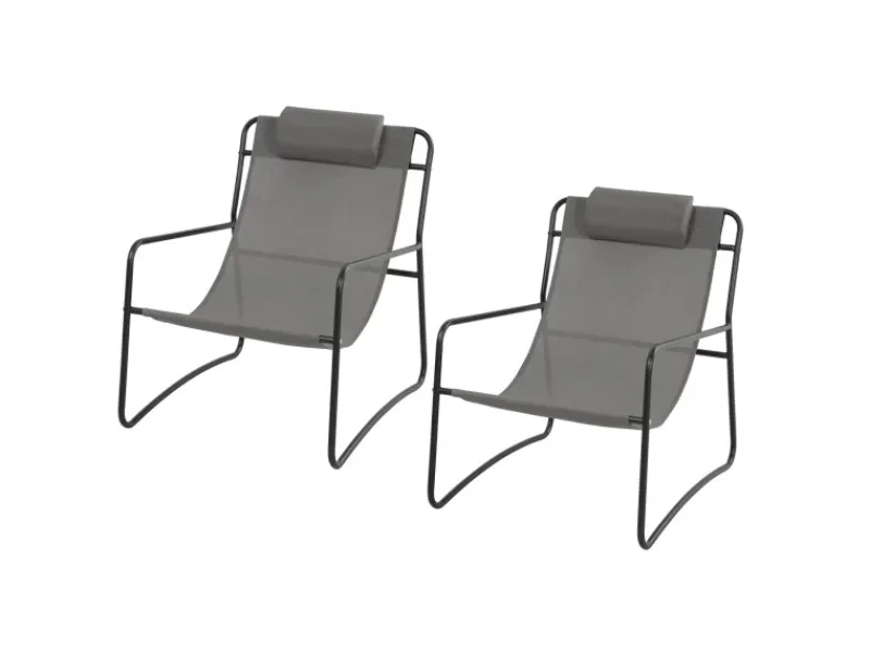 SVITA Sveio 2er Set Outdoor Relaxsessel Gartenstuhl Mit Kissen Liegestuhl