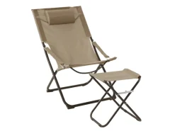 Sale SVITA Tomra Liegestuhl Mit Hocker Klappbar Campingstuhl Kopfkissen Taupe