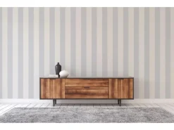 Clearance Tadessi Tapete Streifen Romeo M1 No 2041 Vliestapete Überstreichbar Grau Weiß