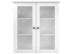 Teamson Home Badezimmer Connor Wandschrank mit 2 Glastüren Weiß