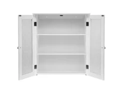 Teamson Home Badezimmer Connor Wandschrank mit 2 Glastüren Weiß