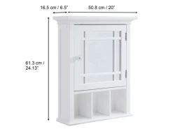 Discount Teamson Home Badezimmer Neal Holz Medizinschrank mit Spiegel Tür Weiß