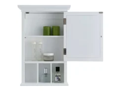 Discount Teamson Home Badezimmer Neal Holz Medizinschrank mit Spiegel Tür Weiß