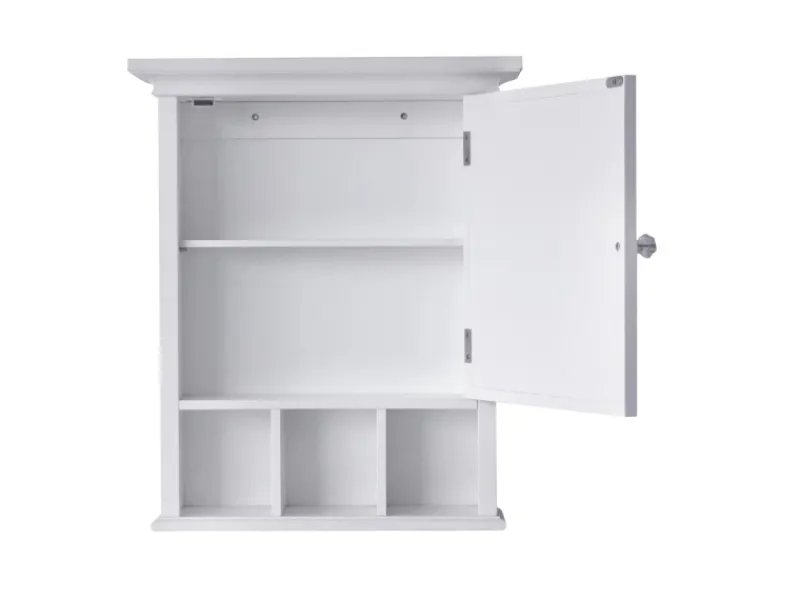 Discount Teamson Home Badezimmer Neal Holz Medizinschrank mit Spiegel Tür Weiß