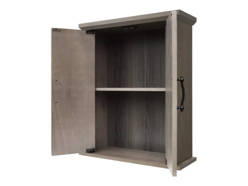 Sale Teamson Home Badezimmer Wand Medizinschrank aus Holz Doppeltüren Salzeiche