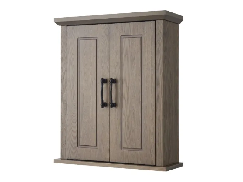 Sale Teamson Home Badezimmer Wand Medizinschrank aus Holz Doppeltüren Salzeiche