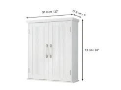 Teamson Home Holz Badezimmer Wand Medizinschrank mit Verstellbaren Regalen Weiß