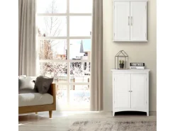 Teamson Home Holz Badezimmer Wand Medizinschrank mit Verstellbaren Regalen Weiß